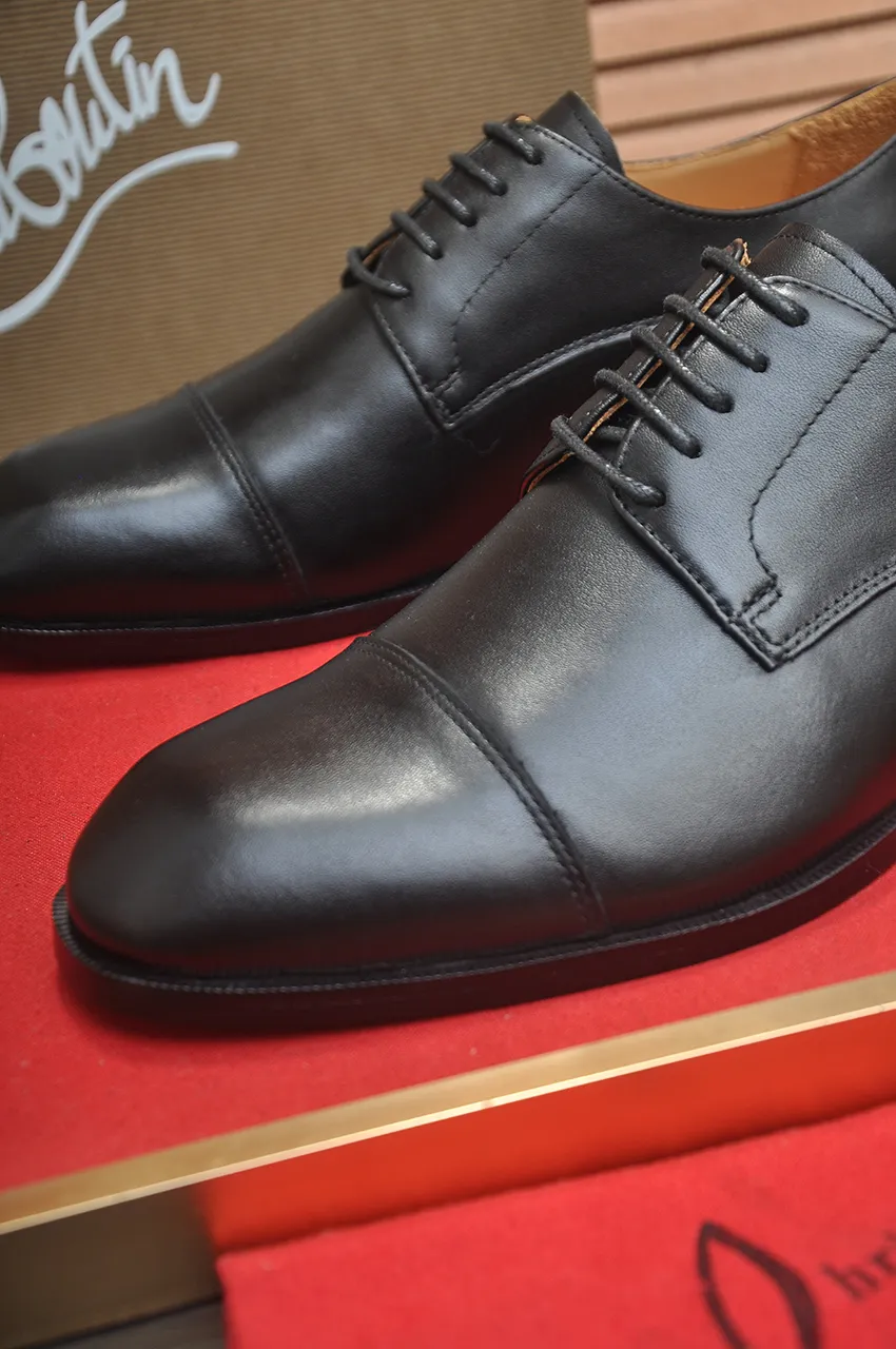 Men's shoes 💰620💶 [Chrstian Loubotin] Red-soled shoes 💋Original mold opening, the highest version on the market, purely handmade ➕Imported cowhide uppers, first-layer water-dyed cowhide lining! Original EU high-gloss outsole. 38 to 45 (45 customized)